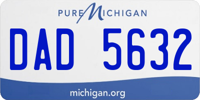 MI license plate DAD5632