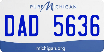 MI license plate DAD5636