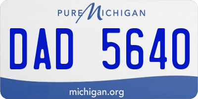 MI license plate DAD5640