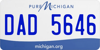 MI license plate DAD5646