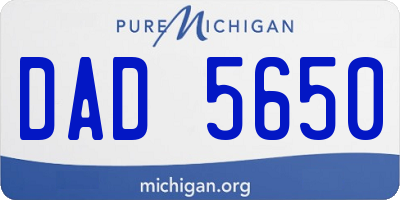 MI license plate DAD5650