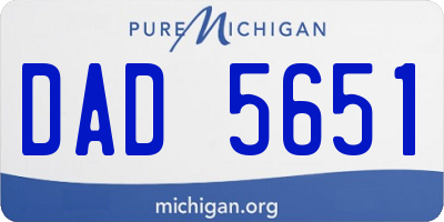 MI license plate DAD5651