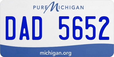 MI license plate DAD5652