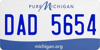 MI license plate DAD5654
