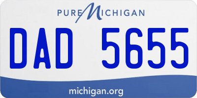 MI license plate DAD5655