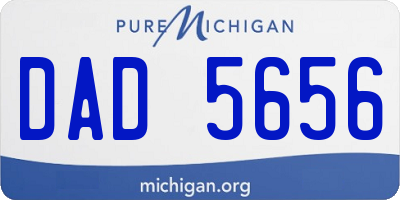 MI license plate DAD5656