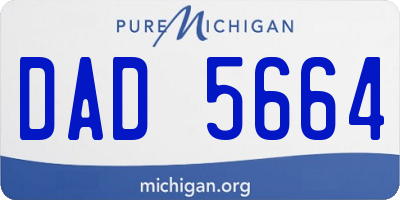 MI license plate DAD5664