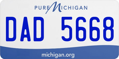 MI license plate DAD5668