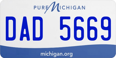 MI license plate DAD5669