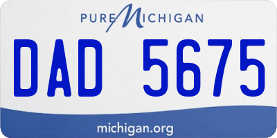 MI license plate DAD5675