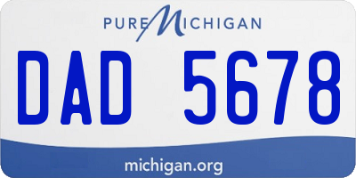 MI license plate DAD5678