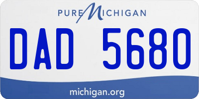 MI license plate DAD5680
