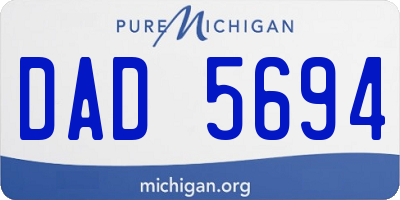 MI license plate DAD5694
