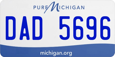 MI license plate DAD5696