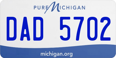 MI license plate DAD5702