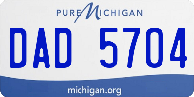 MI license plate DAD5704
