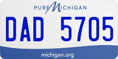 MI license plate DAD5705
