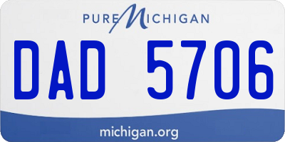 MI license plate DAD5706