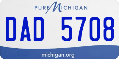 MI license plate DAD5708