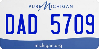 MI license plate DAD5709
