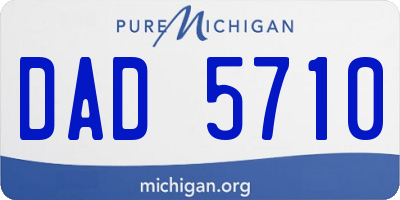MI license plate DAD5710