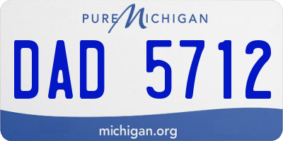 MI license plate DAD5712