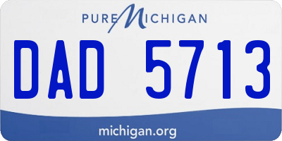 MI license plate DAD5713