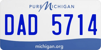 MI license plate DAD5714