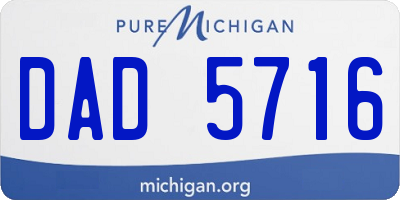 MI license plate DAD5716