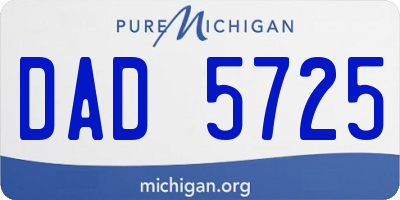 MI license plate DAD5725