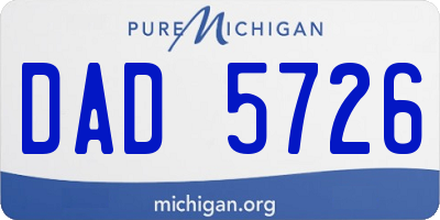 MI license plate DAD5726