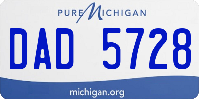 MI license plate DAD5728