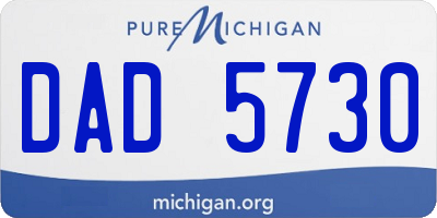 MI license plate DAD5730