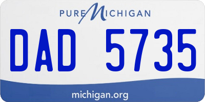 MI license plate DAD5735