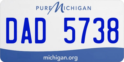 MI license plate DAD5738