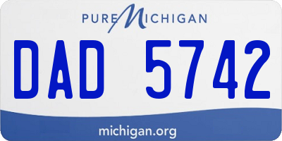 MI license plate DAD5742