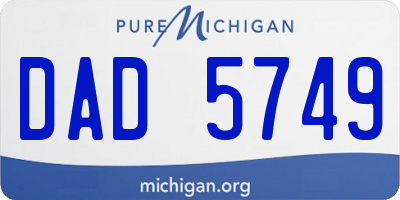 MI license plate DAD5749