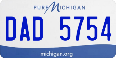 MI license plate DAD5754