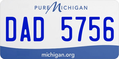 MI license plate DAD5756