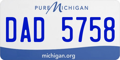 MI license plate DAD5758