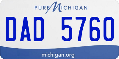 MI license plate DAD5760
