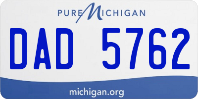 MI license plate DAD5762