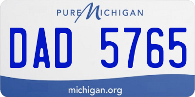 MI license plate DAD5765