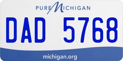 MI license plate DAD5768