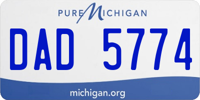MI license plate DAD5774