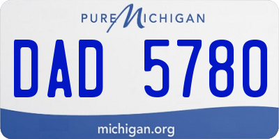 MI license plate DAD5780