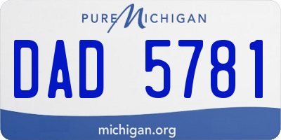 MI license plate DAD5781