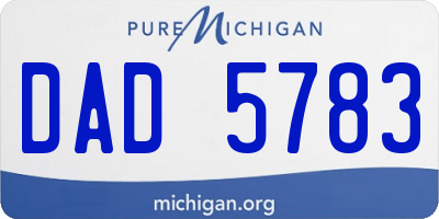 MI license plate DAD5783