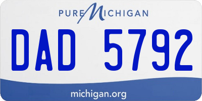 MI license plate DAD5792