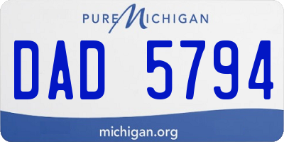 MI license plate DAD5794